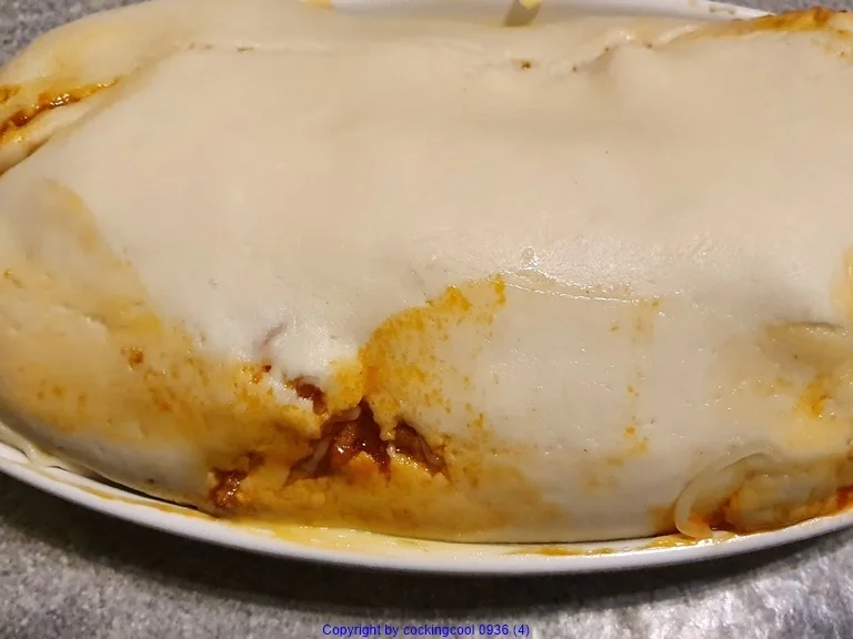 Bolognese in der Pizzateig Rolle als kleine Zwischenmahlzeit - Rezept - Bild Nr. 10420