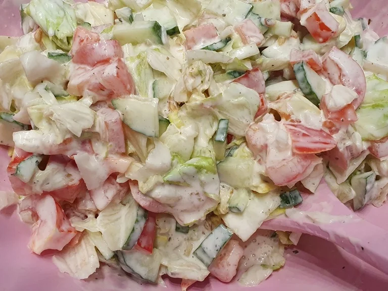 Spiegelei; Pasta; Salat - Rezept - Bild Nr. 10423