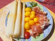 Spargel mit schneller Hollandaise, Serrano Schinken und Drillingen - Rezept - Bild Nr. 2