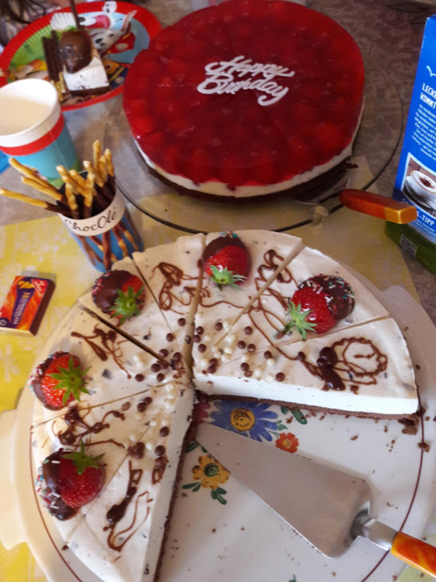 Joghurtstracciatella-Torte und Erdbeer-Torte - Rezept - Bild Nr. 21