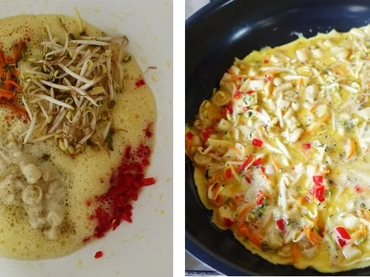 Rezept: Buntes Shimeji-Pilzomelette Bild Nr. 4 Buntes Shimeji-Pilzomelette - Rezept - Bild Nr. 4