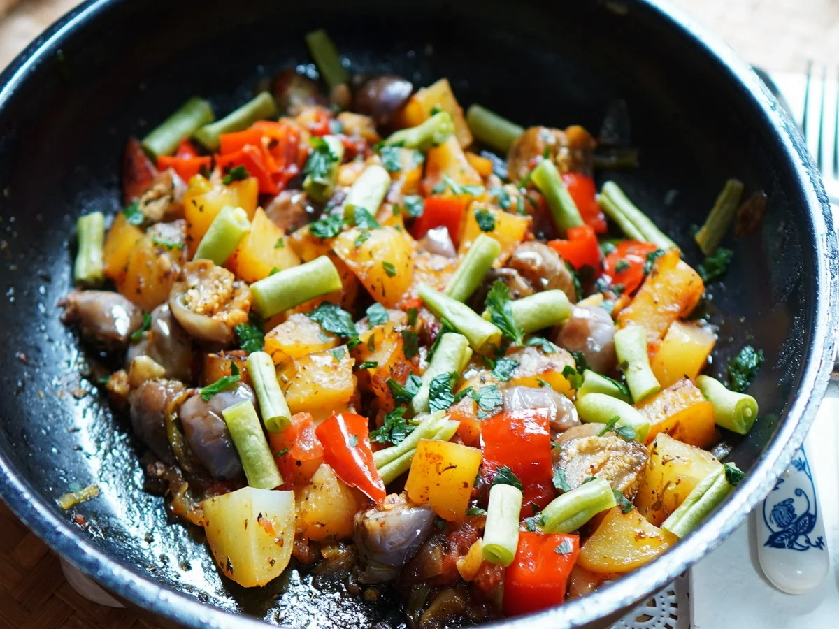 Würzige Kartoffel-Auberginen-Pfanne, Cianfotta - Rezept - Bild Nr. 2