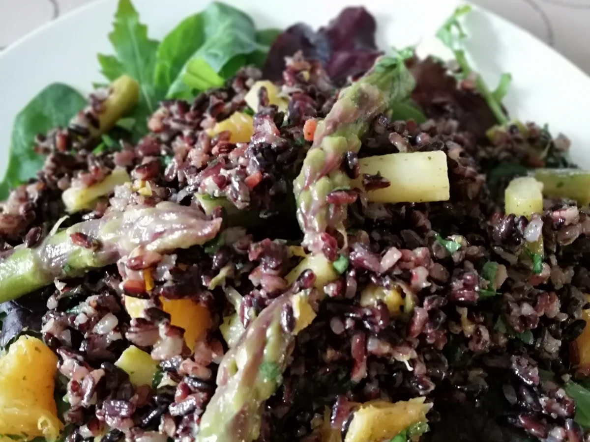 Reissalat mit grünen Spargel - Rezept - Bild Nr. 2