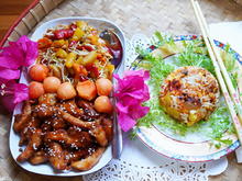 Hühnerbrust mit Ananas, Papaya und gebratenem Reis - Rezept - Bild Nr. 2