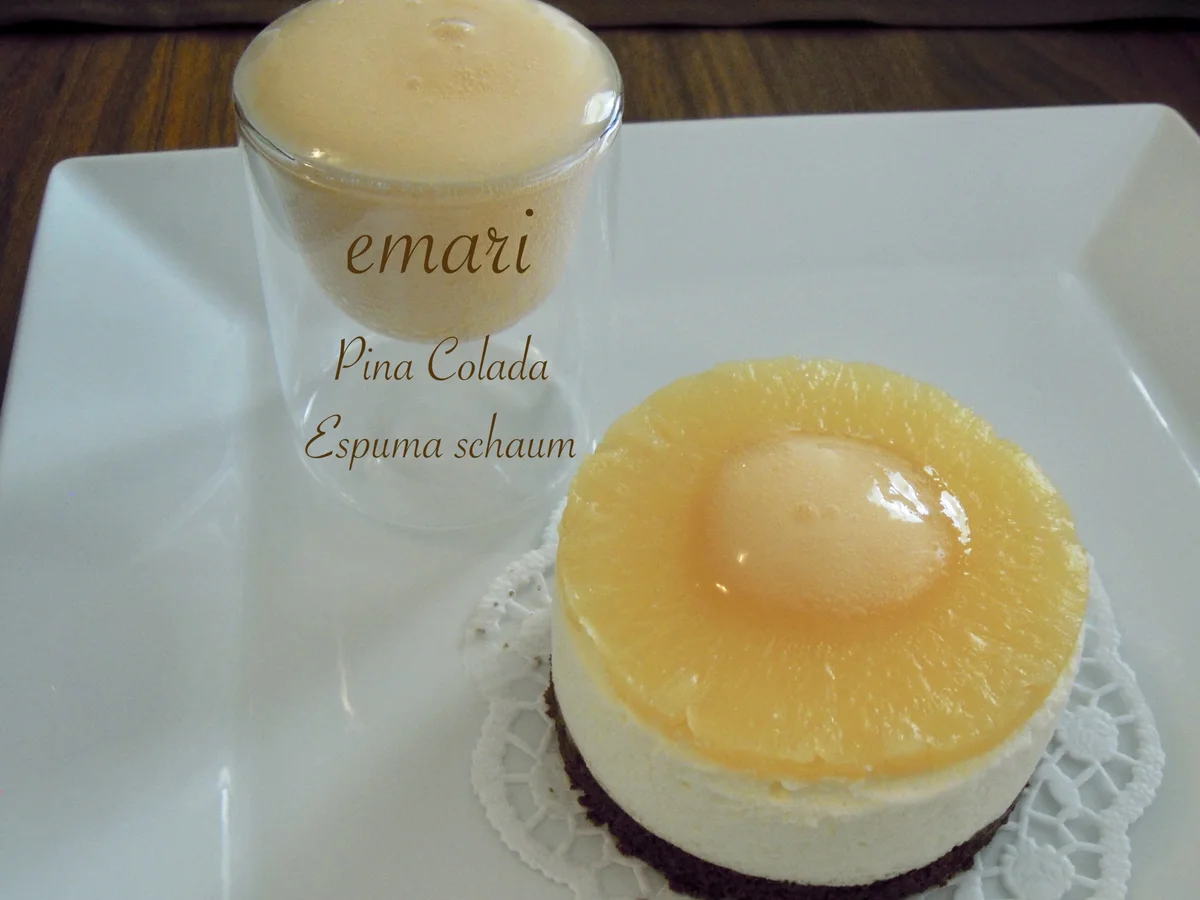 Rezept: Ananas Kokos Törtchen mit Pina Colada Espuma Bild Nr. 10489 Ananas Kokos Törtchen mit Pina Colada Espuma - Rezept - Bild Nr. 10489