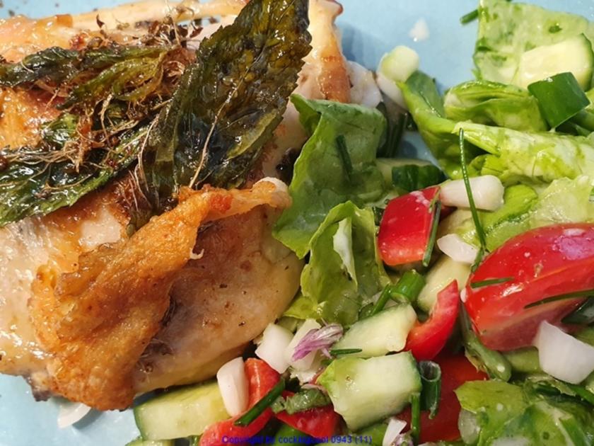 Hähnchenbrust am Knochen mit Gartensalat - schnell &amp; einfach - von ...