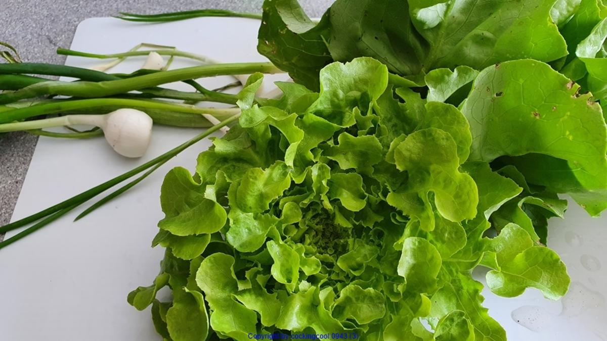 Hähnchenbrust am Knochen mit Gartensalat - Rezept - Bild Nr. 10461