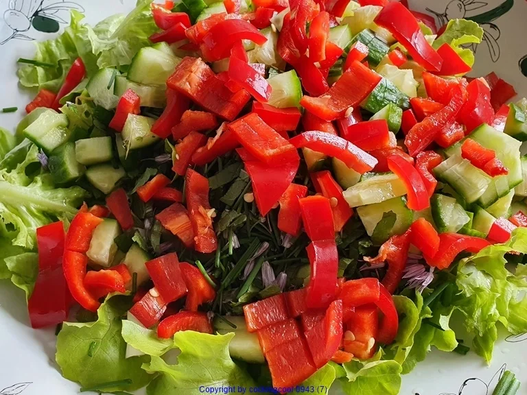 Hähnchenbrust am Knochen mit Gartensalat - Rezept - Bild Nr. 10468