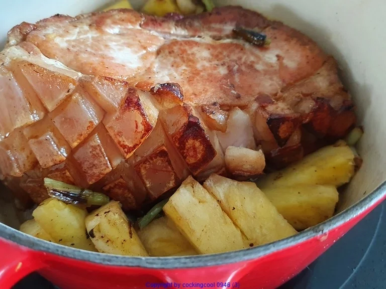 Schinken Krustenbraten hierzu Ananascurry Sosse - Rezept - Bild Nr. 4