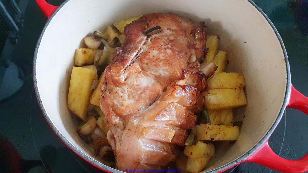 Schinken Krustenbraten hierzu Ananascurry Sosse - Rezept - Bild Nr. 5