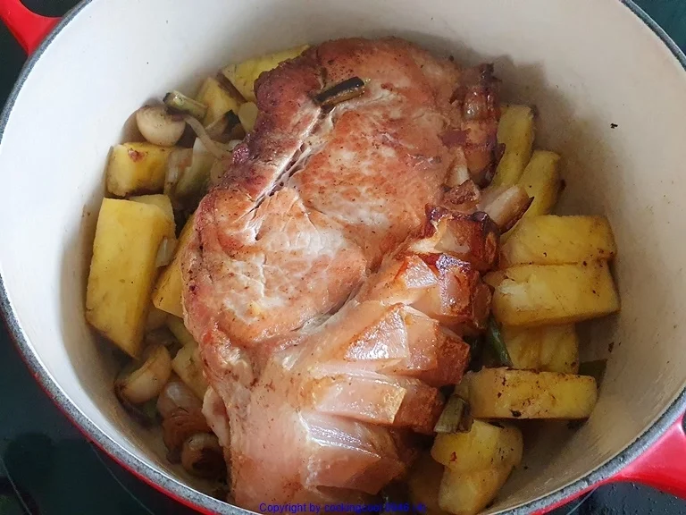 Schinken Krustenbraten hierzu Ananascurry Sosse - Rezept - Bild Nr. 5
