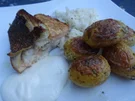 Dorade mit Lachs-Farce-Füllung.... Rettich-Salat und Kräuter-Drillingen - Rezept - Bild Nr. 2