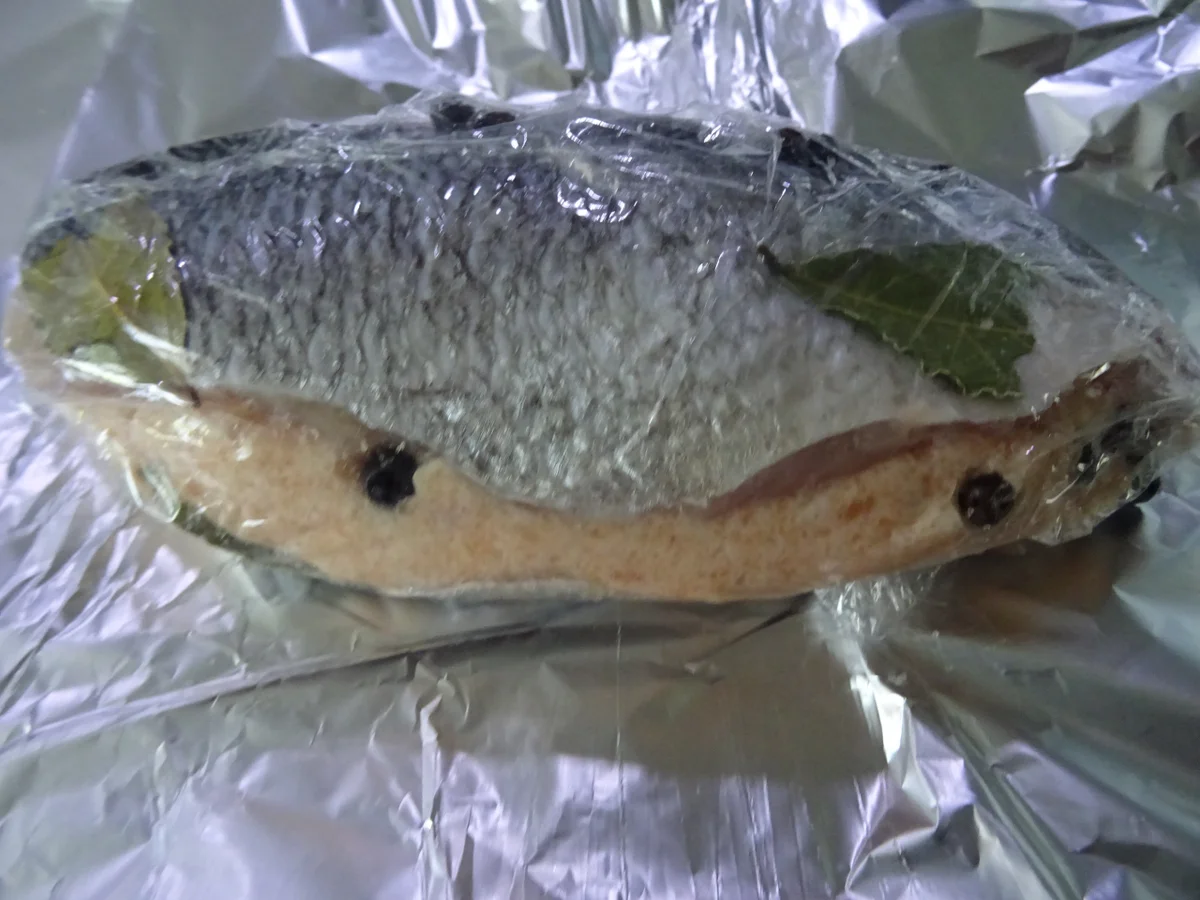 Rezept: Dorade mit Lachs-Farce-Füllung.... Rettich-Salat und Kräuter-Drillingen Bild Nr. 4 Dorade mit Lachs-Farce-Füllung.... Rettich-Salat und Kräuter-Drillingen - Rezept - Bild Nr. 4