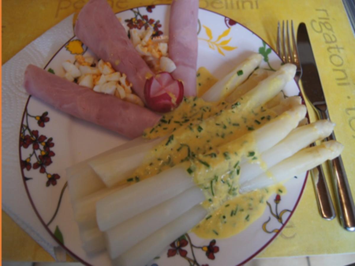 Spargel mit Kochschinken und pikanter Crème fraîche Sauce - Rezept - Bild Nr. 14