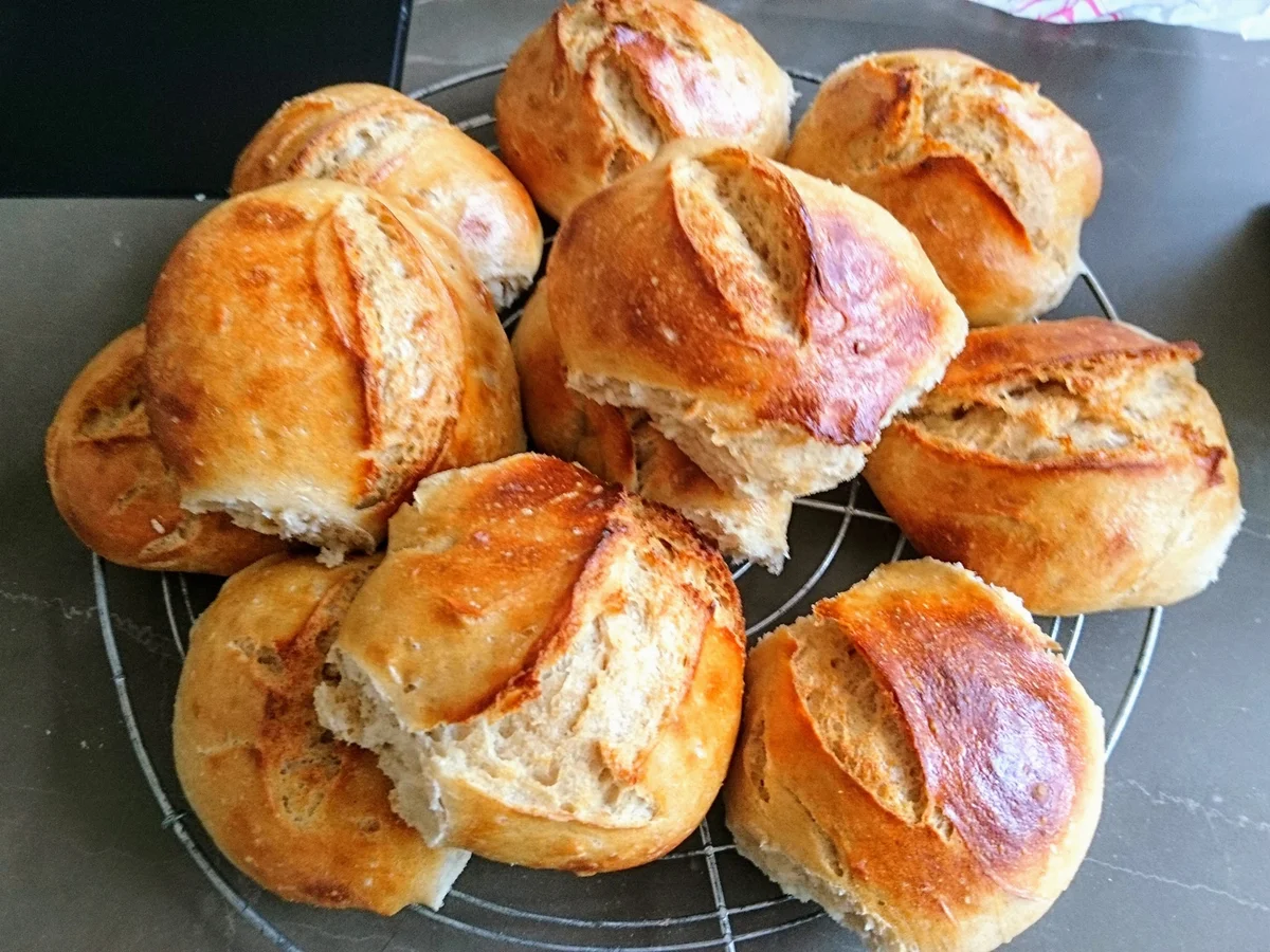 Dinkel-Buttermilch Brötchen no knead - Rezept - Bild Nr. 14