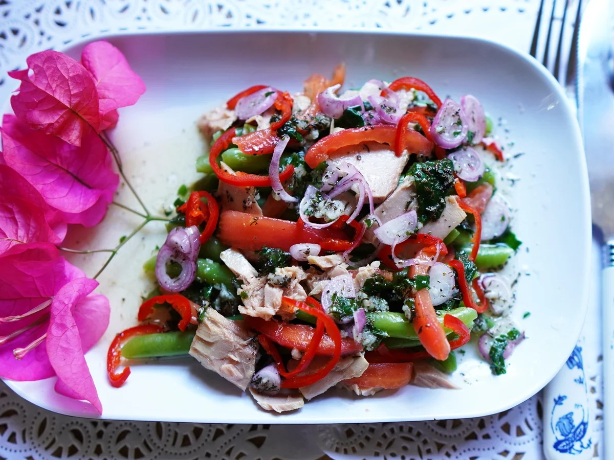 Rezept: Bönnigheimer Bohnensalat mit Thunfisch Bild Nr. 2 Bönnigheimer Bohnensalat mit Thunfisch - Rezept - Bild Nr. 2
