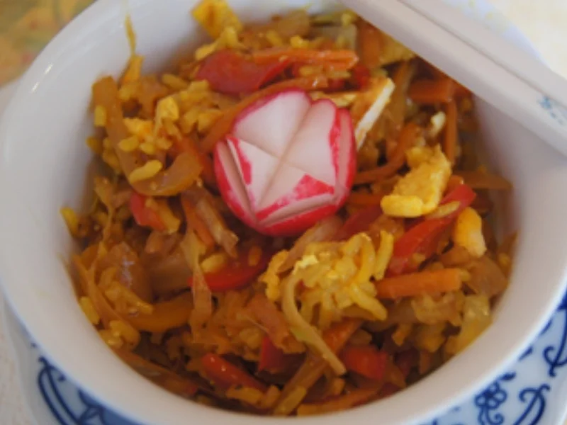 Gebratener Reis mit Gemüsemix und Ei - Rezept - Bild Nr. 10612