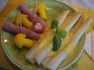 Spargel mit Gourmetschinken, Kartoffelpilzen und Jogurt-saure Sahne-Sauce - Rezept - Bild Nr. 2