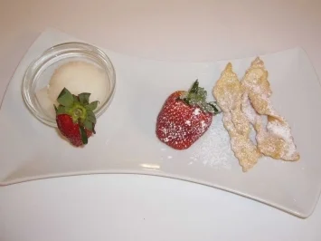 Rezept: Faworki an Champagnersorbet Faworki an Champagnersorbet - Rezept