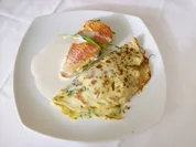 Rotbarbe mit gefülltem Kräuterflädle an Riesling-Krautsoße - Rezept