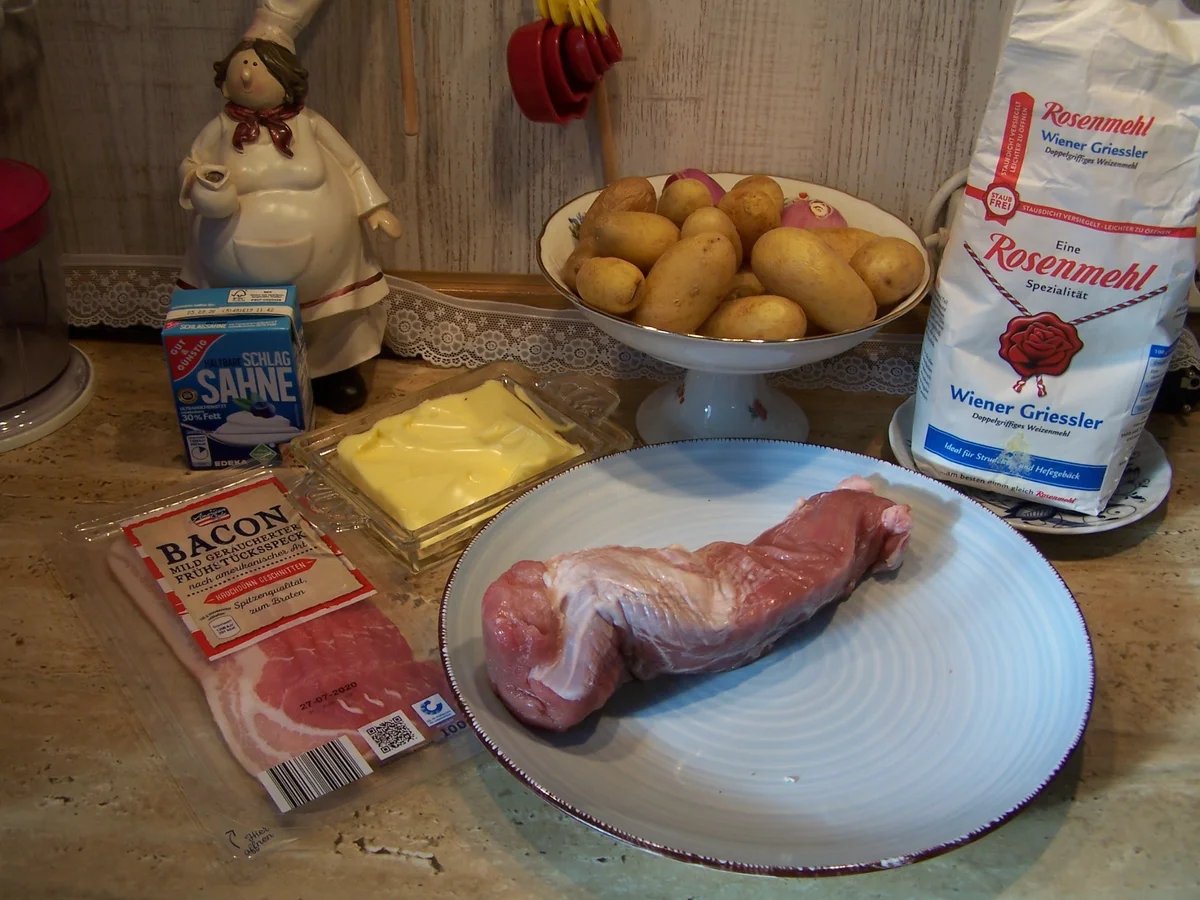 Rezept: Schweinelendchen+Speckkartoffeln +Zwiebelsoße Bild Nr. 3 Schweinelendchen+Speckkartoffeln +Zwiebelsoße - Rezept - Bild Nr. 3