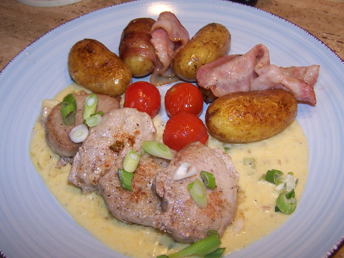 Schweinelendchen+Speckkartoffeln +Zwiebelsoße - Rezept - Bild Nr. 8