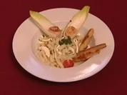 Spargelsalat mit Jacobsmuscheln und panierten Spargelköpfen (Lou Hoffner) - Rezept