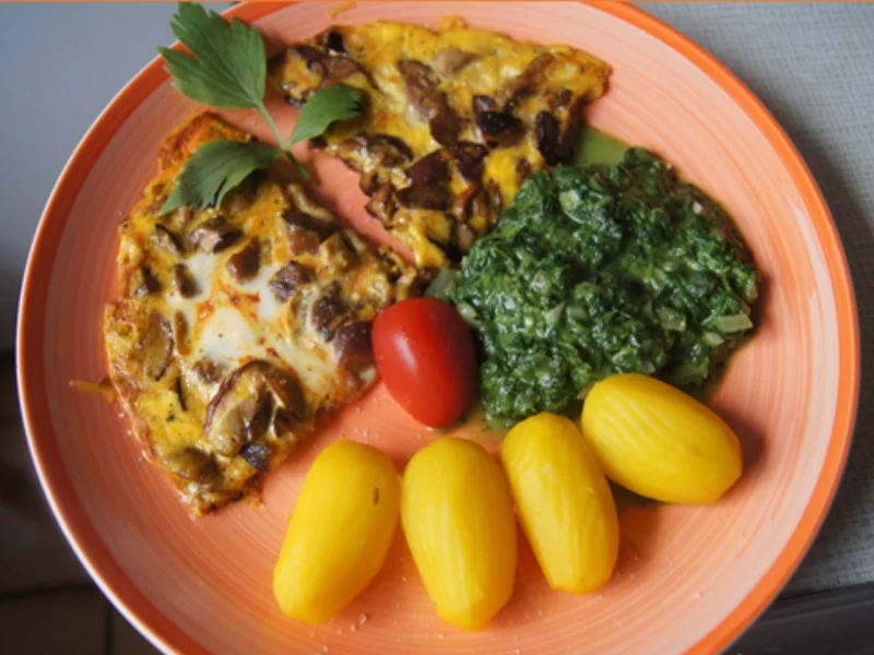 Rezept: Steinpilz-Omelett mit Rahmspinat und Drillingen Bild Nr. 2 Steinpilz-Omelett mit Rahmspinat und Drillingen - Rezept - Bild Nr. 2