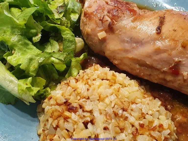 Rezept: Geflügel - Sosse - Blumenkohlreis - Salat Bild Nr. 2 Geflügel - Sosse - Blumenkohlreis - Salat - Rezept - Bild Nr. 2