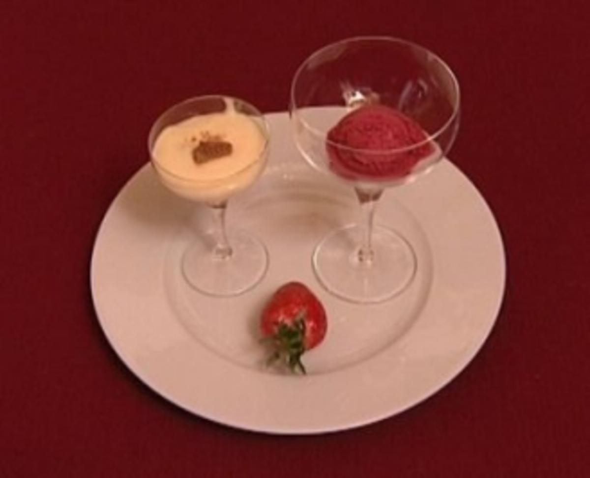 Bilder für Beeren-Halbgefrorenes mit Wodka-Vanillepudding (Lou Hoffner) - Rezept