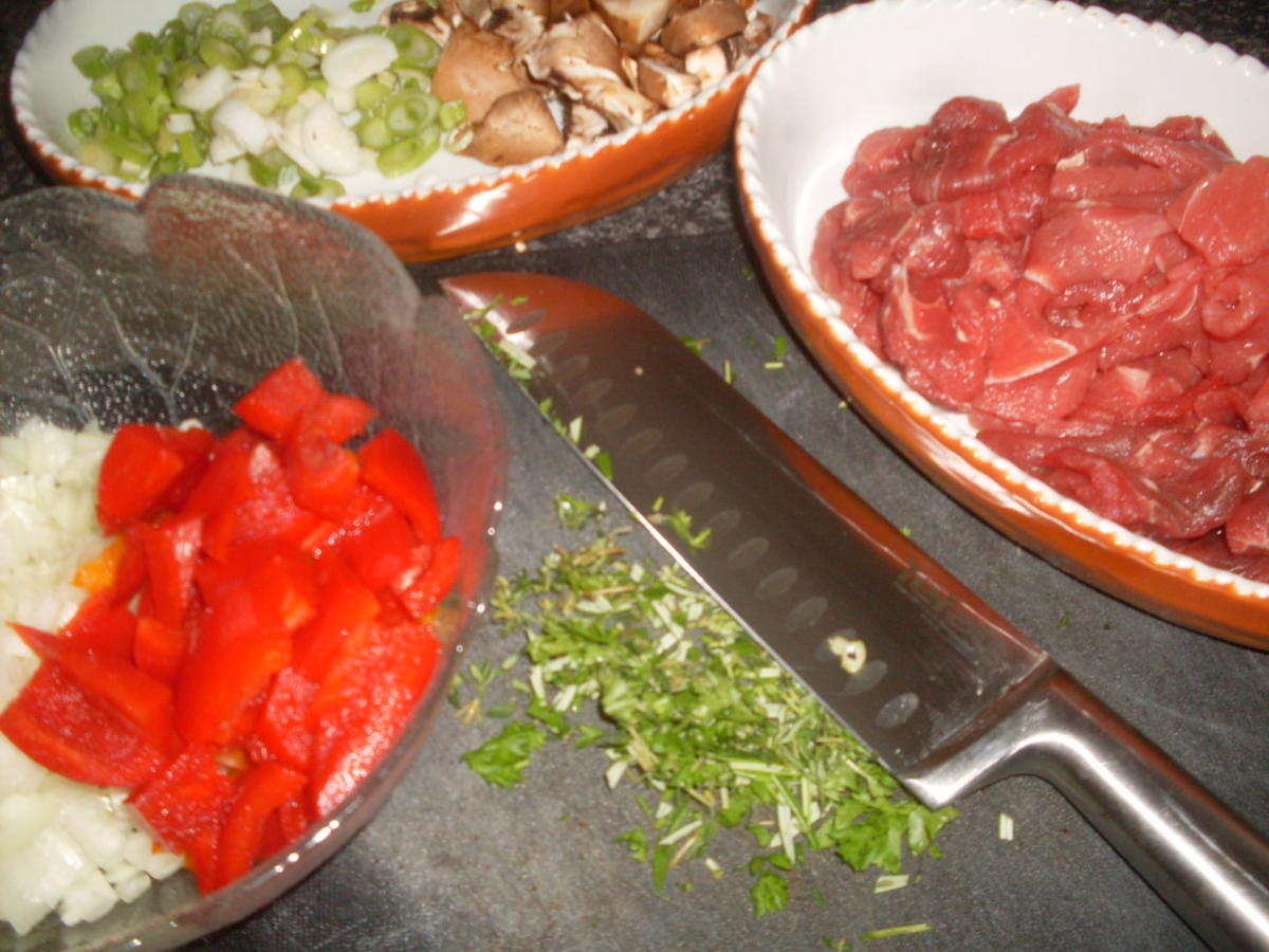 Reisfleisch mit Tomaten-Rührei und Wassermelone ! - Rezept - Bild Nr. 6