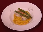 Seeteufel und Riesengamba an Safran-Linguine (Tobey Wilson) - Rezept