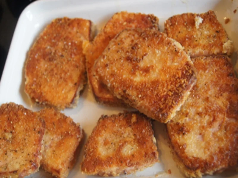 Gebratener Leberkäse mit Erbsen-Möhren-Gemüse und Kartoffeln - Rezept - Bild Nr. 8