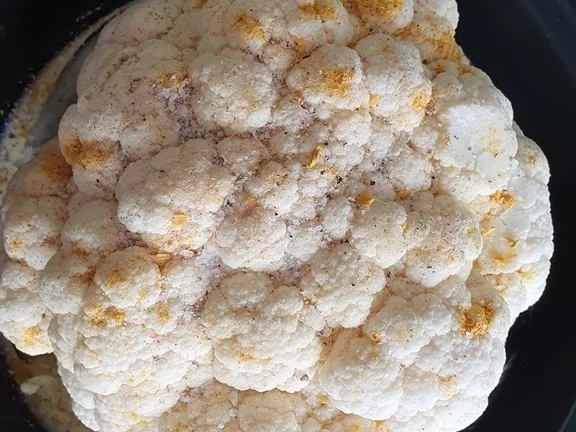 Rezept: Blumenkohl - mit Speckhaube - Fleisch = Rezeptbau NR. 11 Bild Nr. 4 Blumenkohl - mit Speckhaube - Fleisch = Rezeptbau NR. 11 - Rezept - Bild Nr. 4