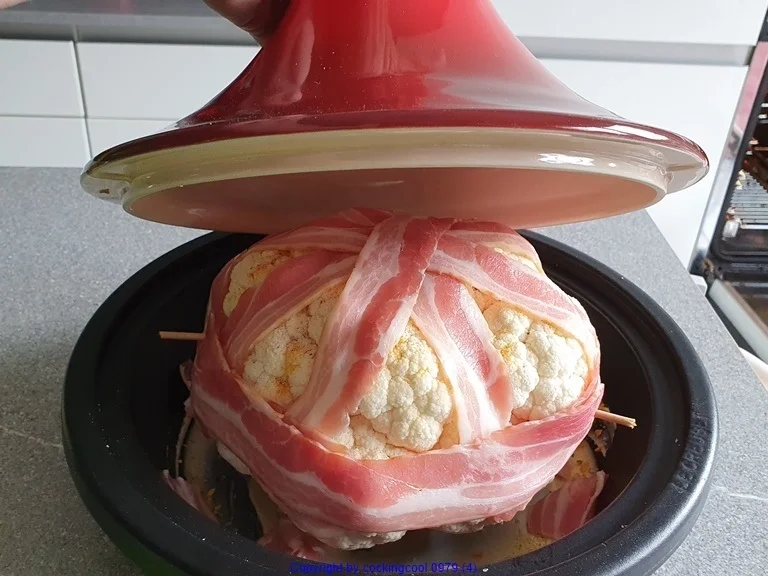 Rezept: Blumenkohl - mit Speckhaube - Fleisch = Rezeptbau NR. 11 Bild Nr. 6 Blumenkohl - mit Speckhaube - Fleisch = Rezeptbau NR. 11 - Rezept - Bild Nr. 6