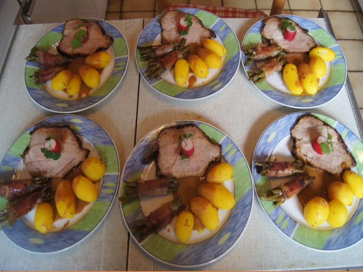 Gegrillter Schweinenacken mit Sauce, Schinken-Buschbohnen und Drillingen - Rezept - Bild Nr. 26