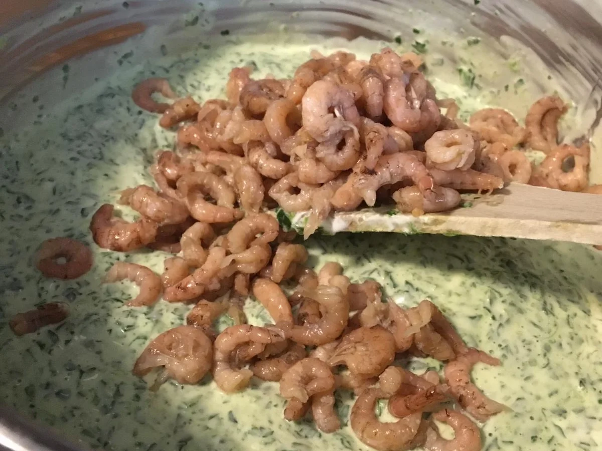 Rezept: Spaghetti mit Krabben-Spinatsoße Bild Nr. 3 Spaghetti mit Krabben-Spinatsoße - Rezept - Bild Nr. 3