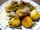 Schweinefilet mit Grünen Bohnen und einer hellen Soße - Rezept - Bild Nr. 2