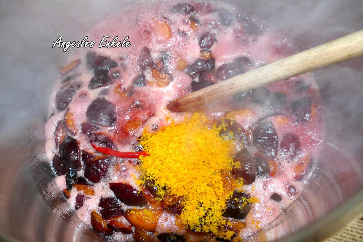 Zwetschgen-Marmelade mit Chilischote und Orangenschale - Rezept - Bild Nr. 6