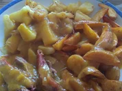 Ente süß-sauer mit Mango-Ananas-Soße und Wedges - Rezept - Bild Nr. 2