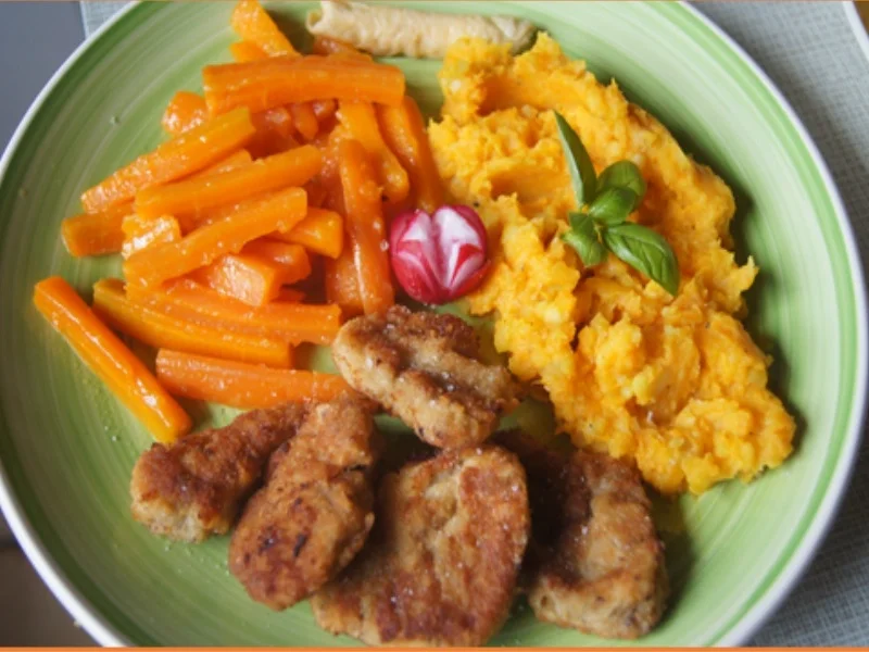 Rezept: Schweinefiletschnitzelchen mit Honig-Möhren-Sticks und Süßkartoffel-Kartoffel-Stampf Bild Nr. 22 Schweinefiletschnitzelchen mit Honig-Möhren-Sticks und Süßkartoffel-Kartoffel-Stampf - Rezept - Bild Nr. 22