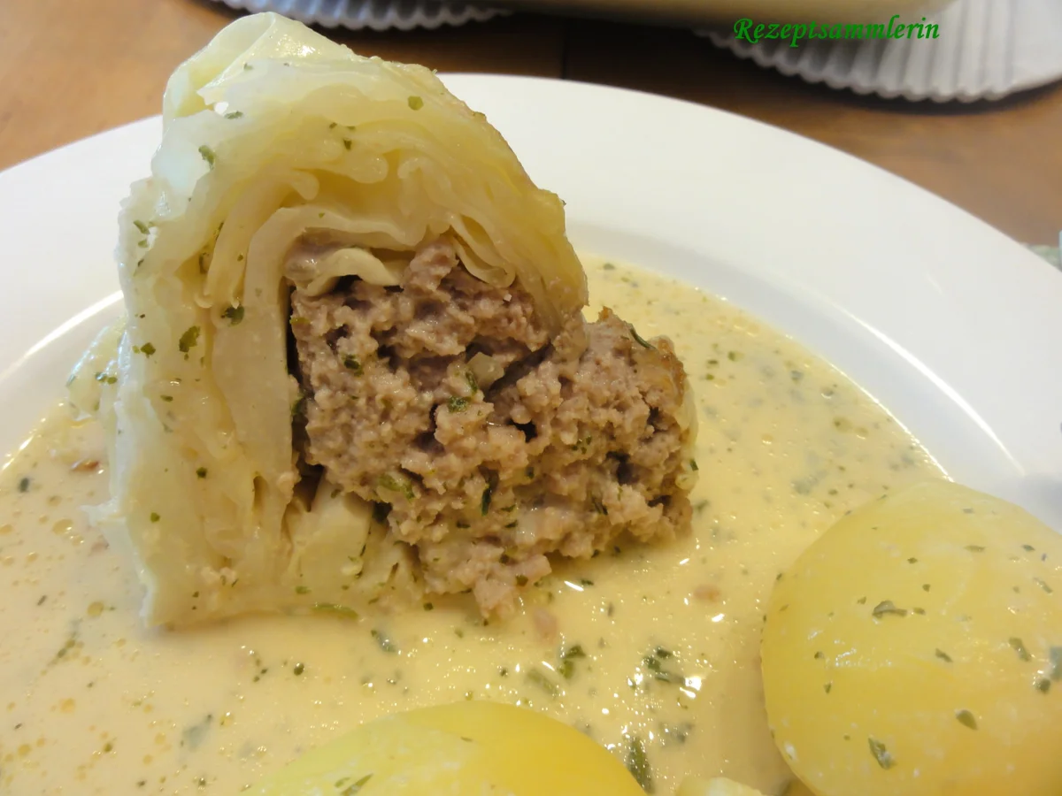 Gemüse:   JAROMAKOHL mit Hackfüllung + Käsesauce - Rezept - Bild Nr. 2