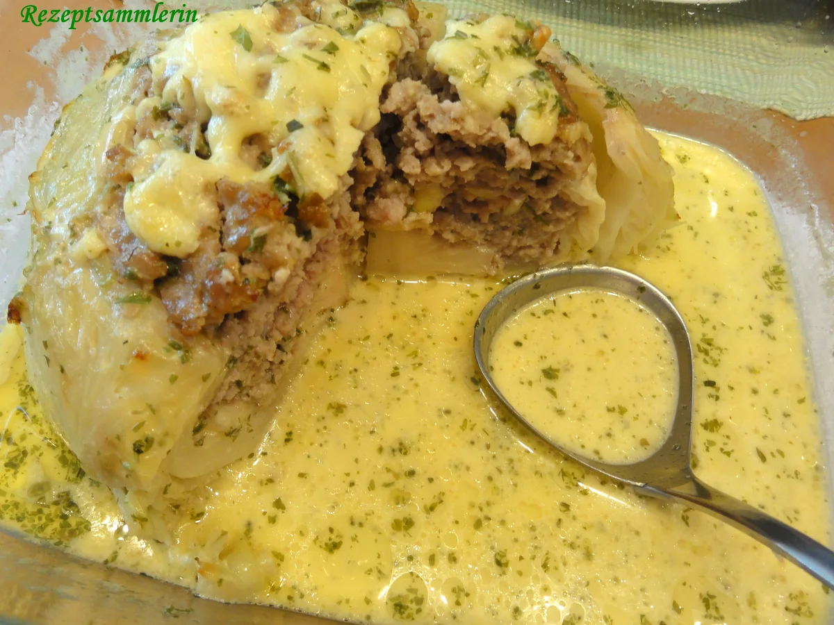 Gemüse:   JAROMAKOHL mit Hackfüllung + Käsesauce - Rezept - Bild Nr. 15