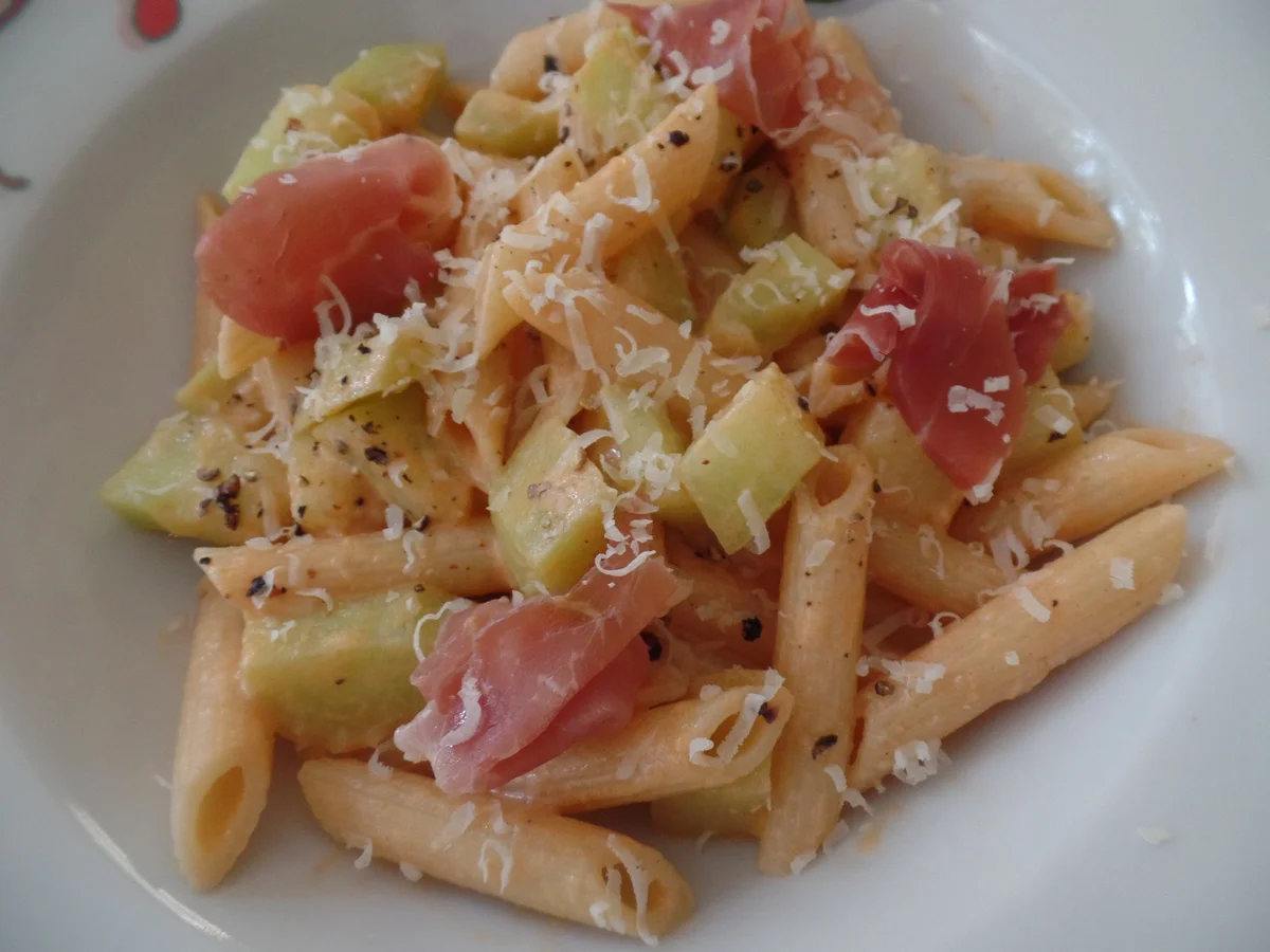 Rezept: Penne mit Melone und Parmaschinken Bild Nr. 11030 Penne mit Melone und Parmaschinken - Rezept - Bild Nr. 11030
