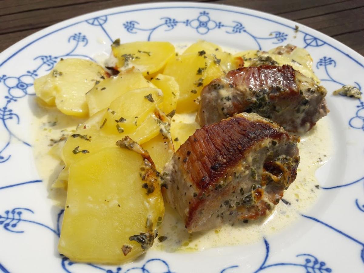 Kartoffelgratin mit Schweinefilet - Rezept mit Bild - kochbar.de