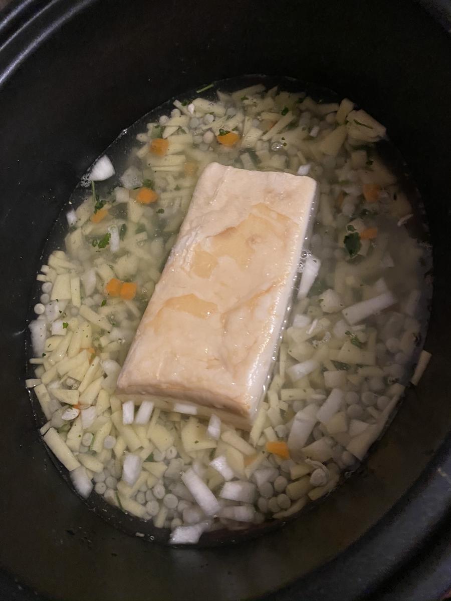 Crockpot: Deftige Erbsensuppe mit Würstchen - Rezept - Bild Nr. 4