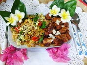 Mariniertes Hühnerfleisch mit würzigem Gemüserührei - Rezept - Bild Nr. 2