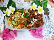Mariniertes Hühnerfleisch mit würzigem Gemüserührei - Rezept - Bild Nr. 2