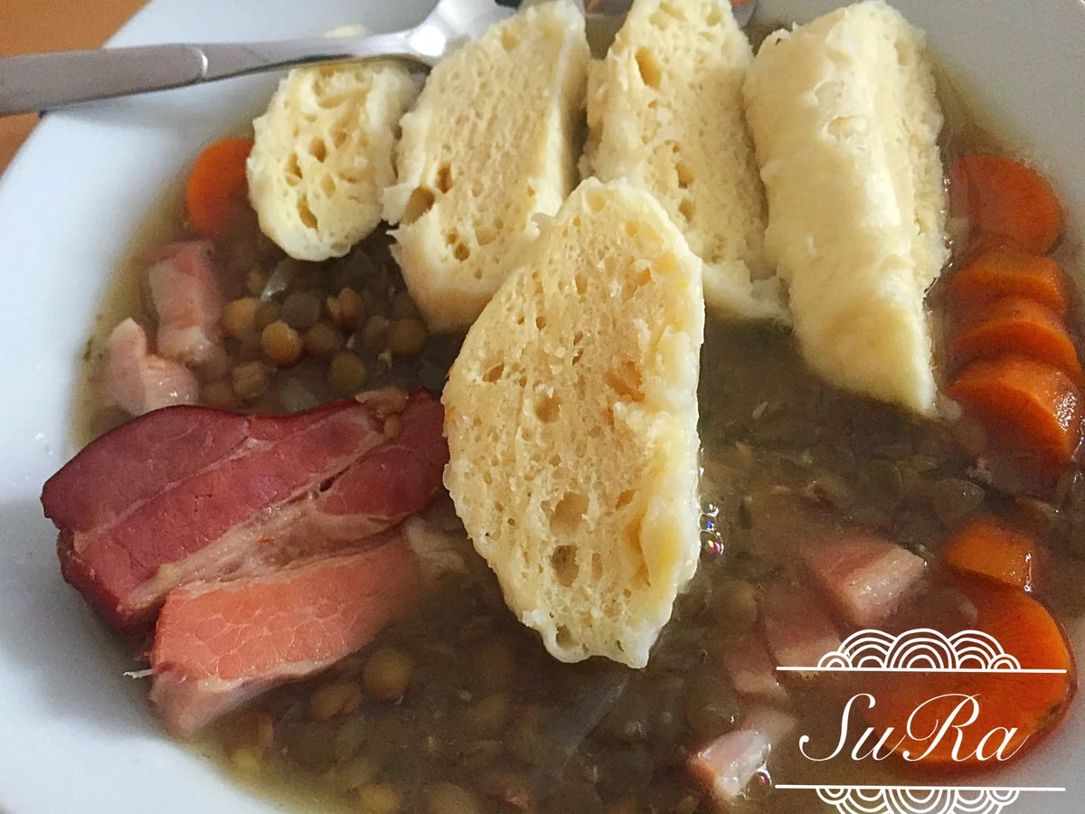 Omas Linsengericht mit Böhmischen Knödeln - Rezept - Bild Nr. 2