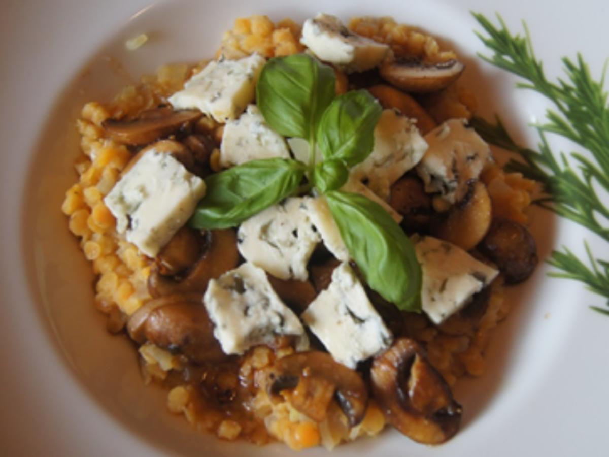 Pasta-Teller mit roten Linsen und braunen Champignons - Rezept - Bild Nr. 12